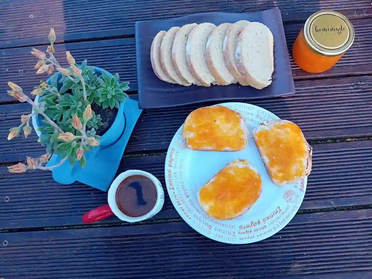 Delicious organic breakfast options at Ktima Verde Paliouri Chalkidiki